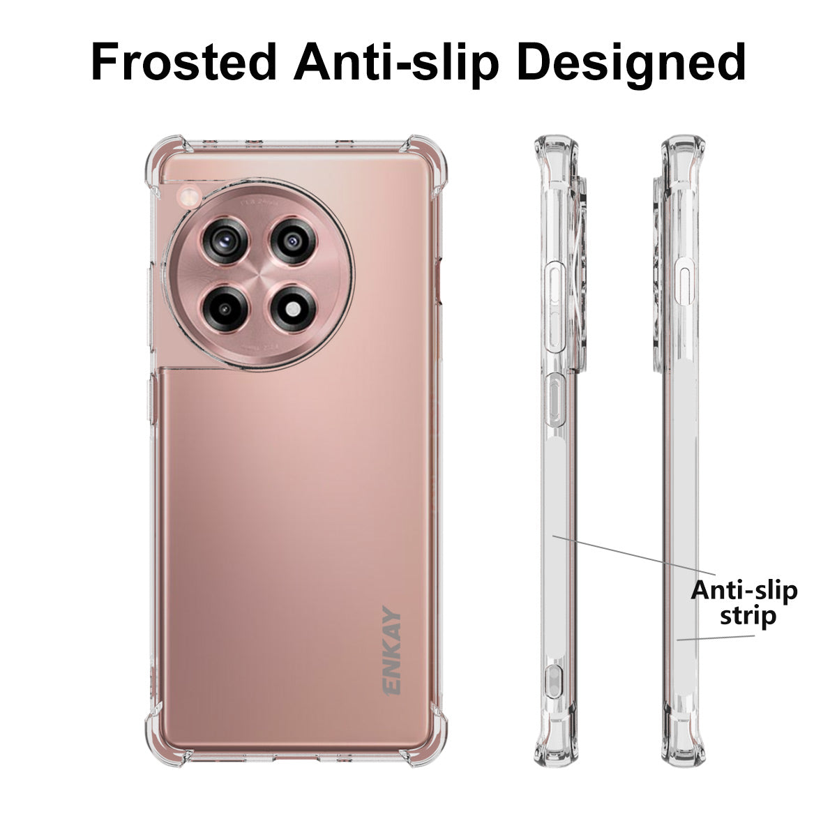 ENKAY HAT PRINCE For OnePlus Ace 3 5G / 12R 5G Clear Case Four Corners Reinforced Anti-Slip Strip Edge TPU Phone Cover ENKAY HAT PRINCE For OnePlus Ace 3 5G / 12R 5G Clear Case Four Corners Reinforced Anti-Slip Strip Edge TPU Phone Cover